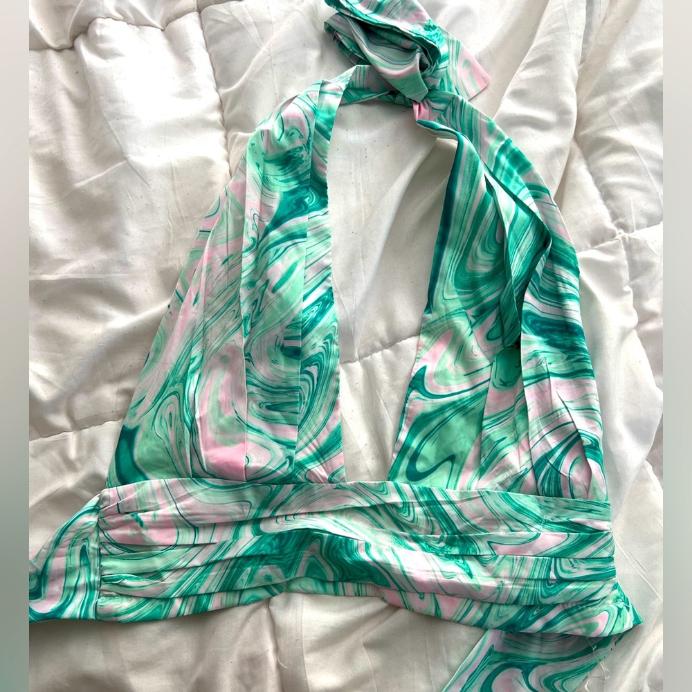 Brand new colorful tie up shirt